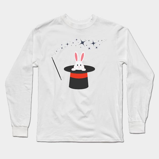 Magician Bunny Long Sleeve T-Shirt by Anicue